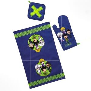 Hunter x Hunter Chibi Group Portrait Kitchen Set Oven Mitt, Pot Holder, Towel